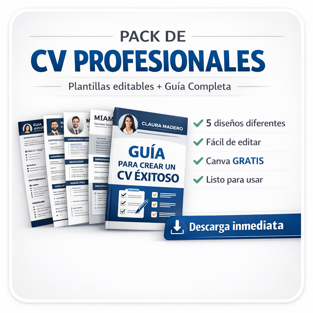 CV Profesional Editable + Guía (5 Plantillas para Conseguir Trabajo)